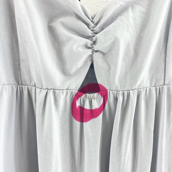 NWT Light Blue Zara Keyhole Gathered Flattering Front Women’s Large - Picture 4 of 9